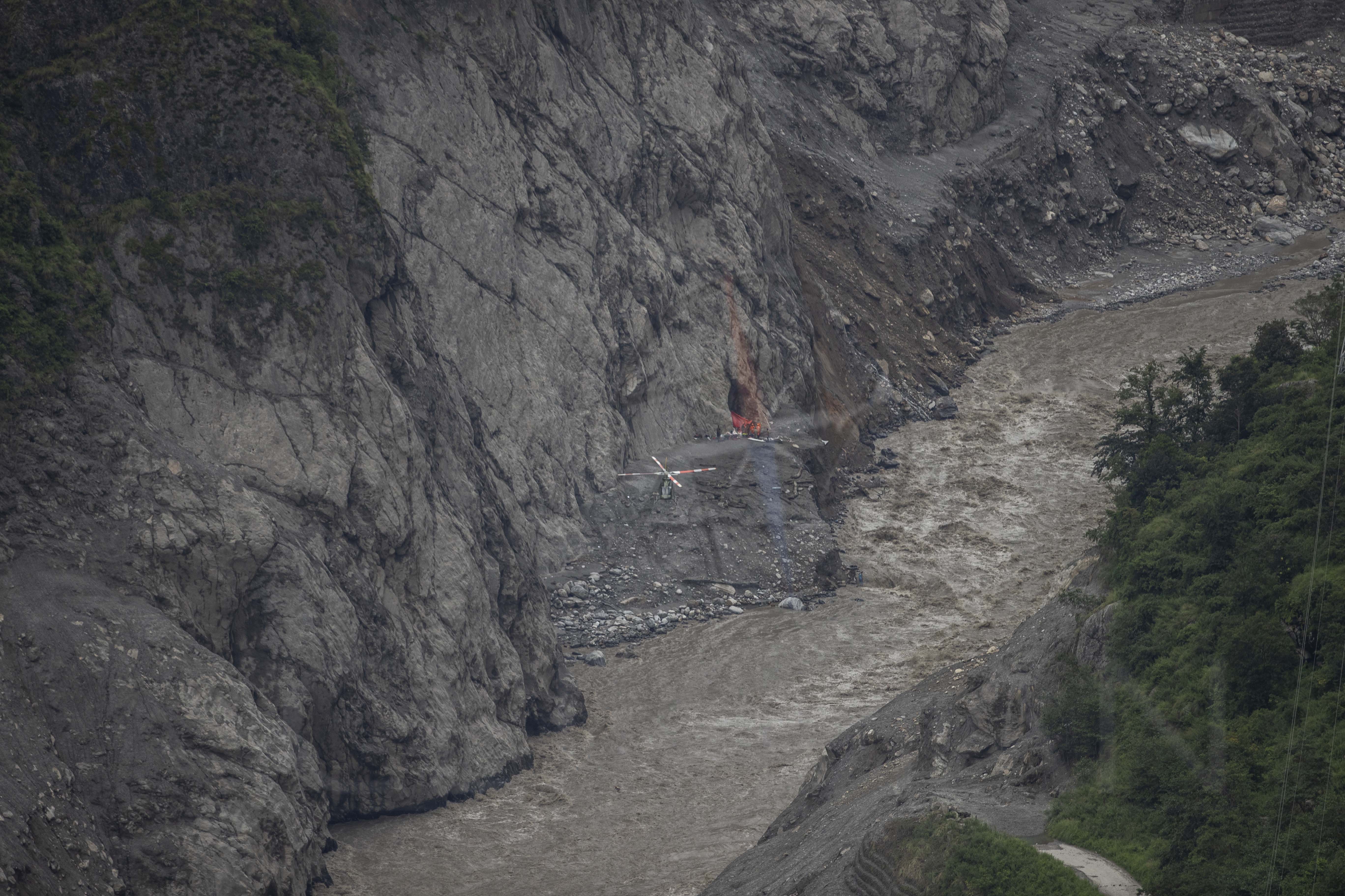 CLK_0386 rescue helicopter at chilime hydro power station tunnel near sybrobesi